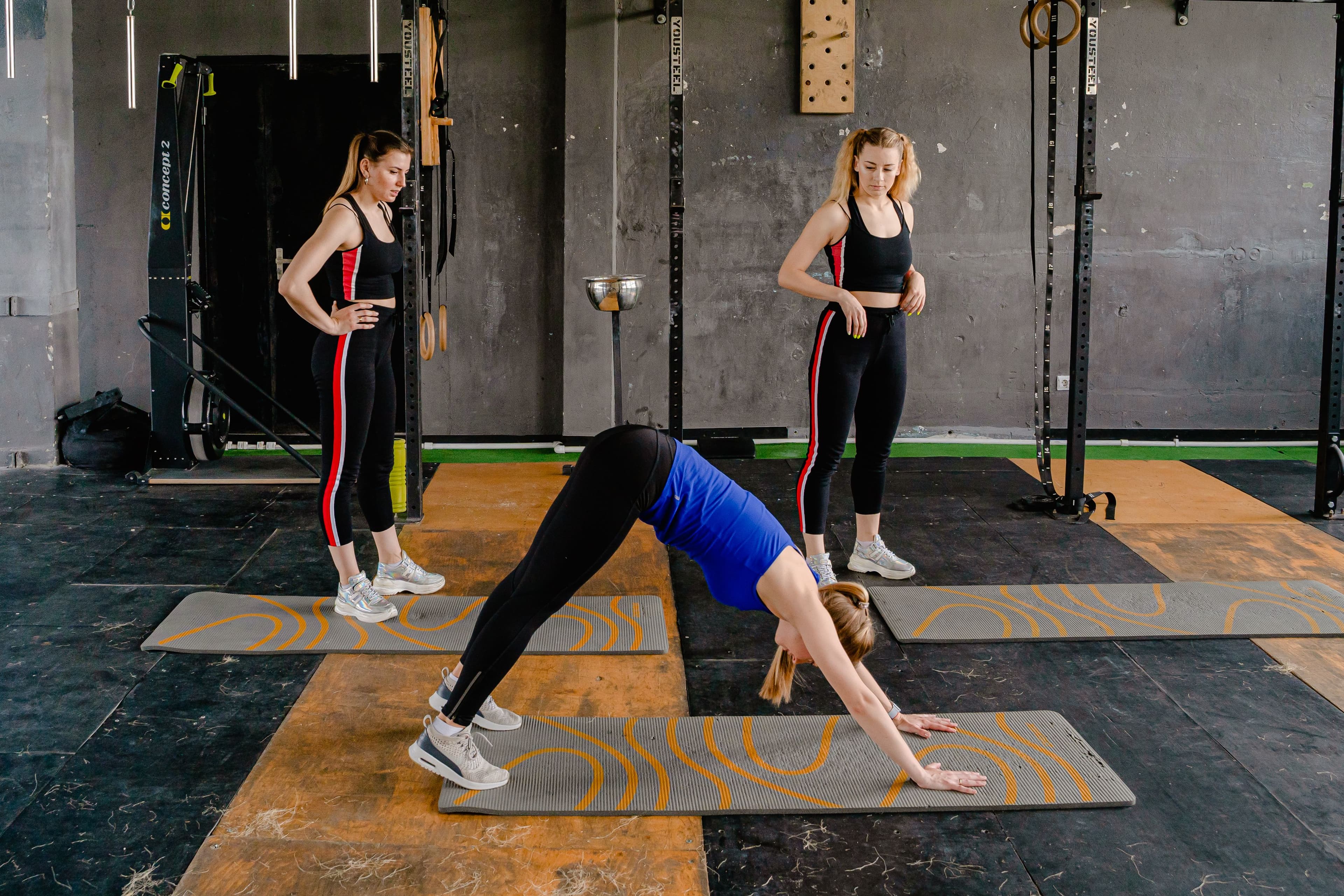 Clients working through a coached exercise session together